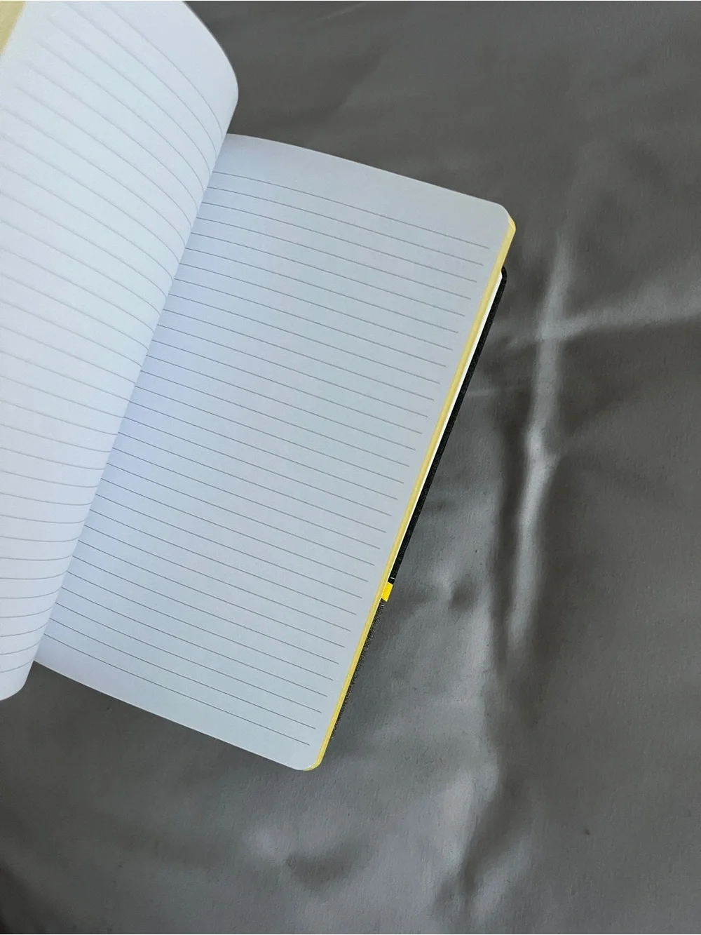 EY Black & Gray Hardcover Lined Journal Pocket Notebook Yellow Accent Elastic St